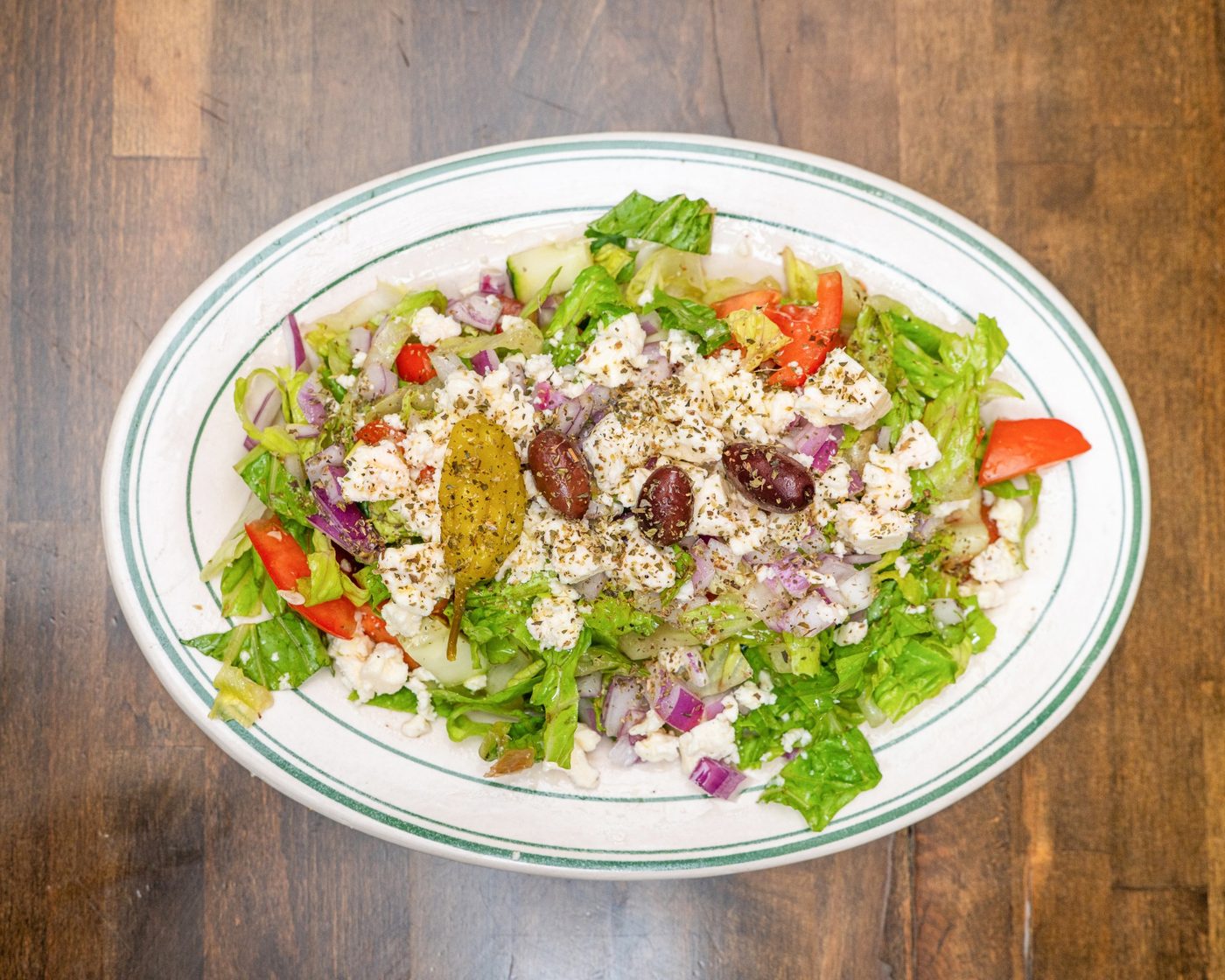 Freshly prepared food from the Olives & Pita kitchen