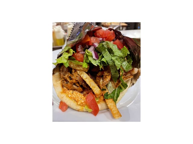 Spicy Chicken Gyro Pita Sandwich.