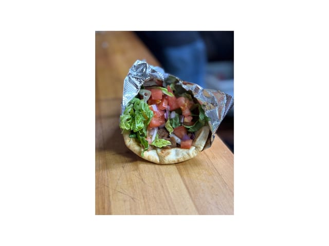 Vegan Gyro Pita Sandwich.